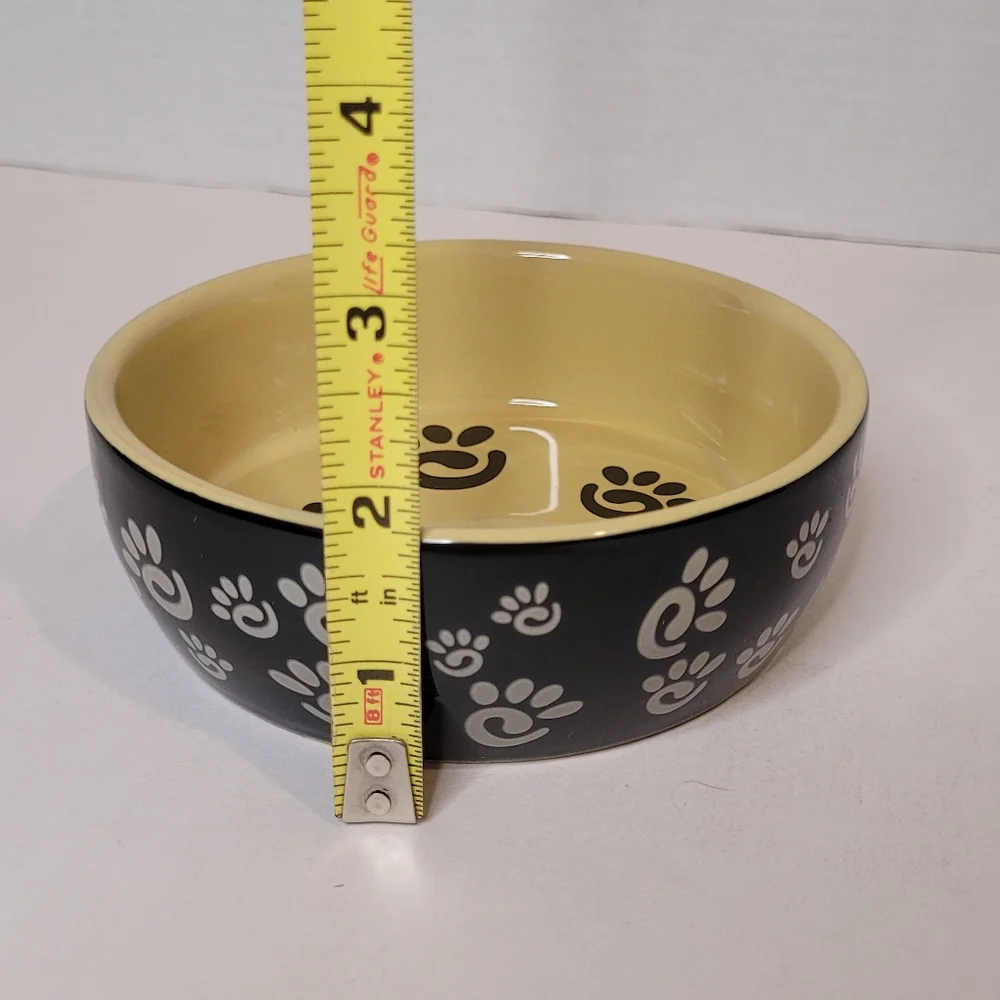 Paw Print Pet Dish Glazed Ceramic NWT